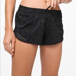Black cheetah lululemon shorts